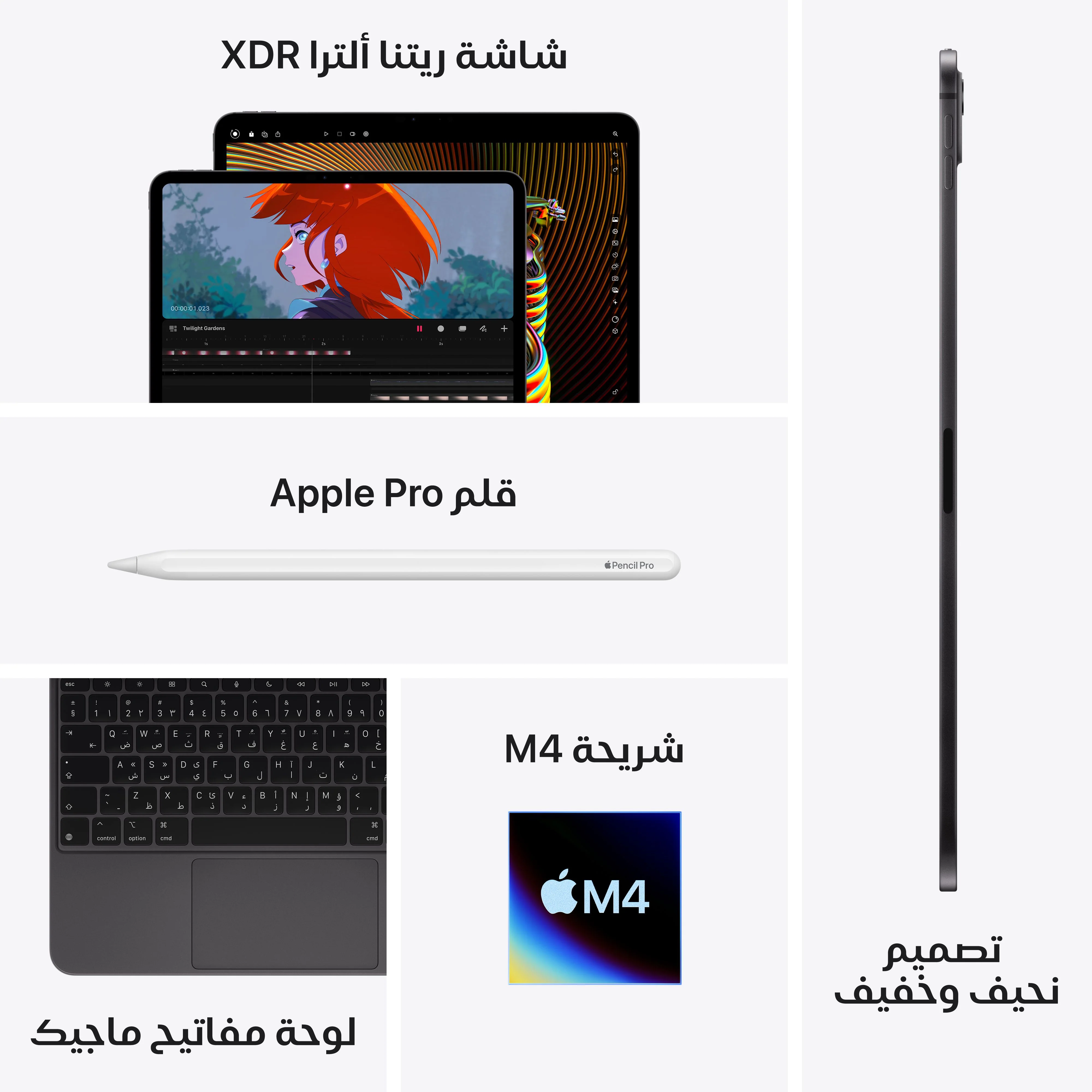 13-inch iPad Pro Wi-Fi 1TB Standard Glass - فضي (M4) - Image 9