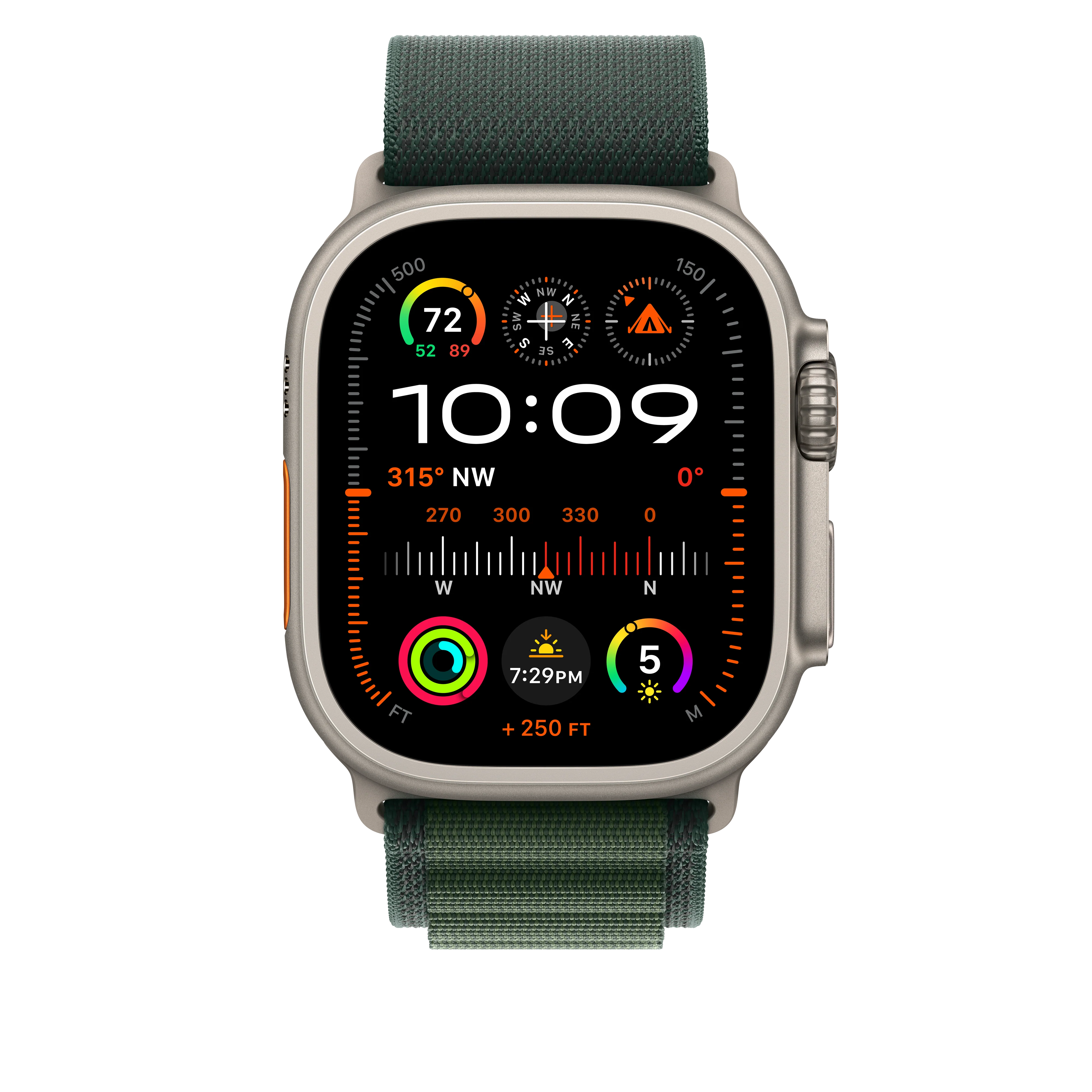 49mm Dark Green Alpine Loop - Small - Natural Titanium Finish - Image 3