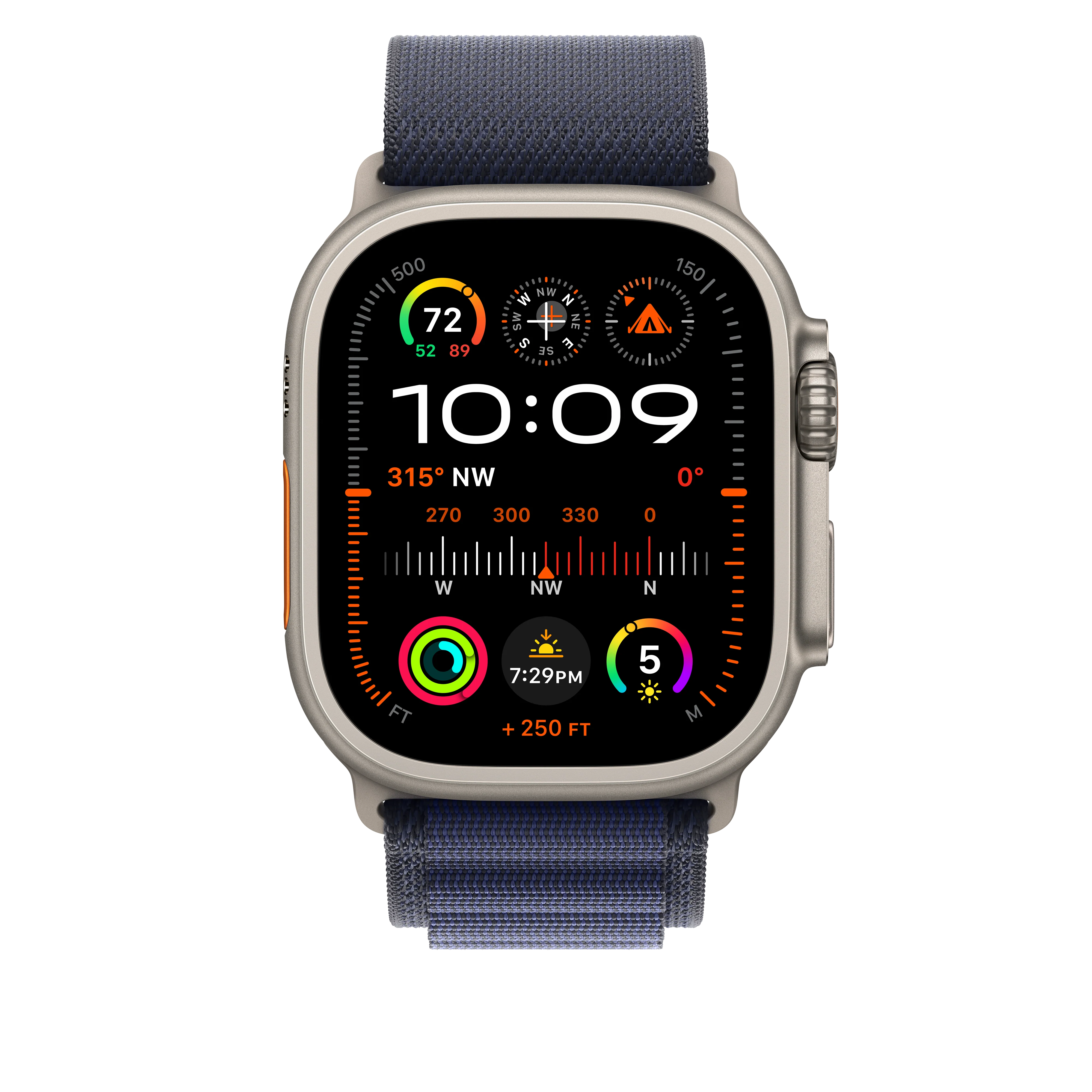 49mm Navy Alpine Loop - Medium - Natural Titanium Finish - Image 3