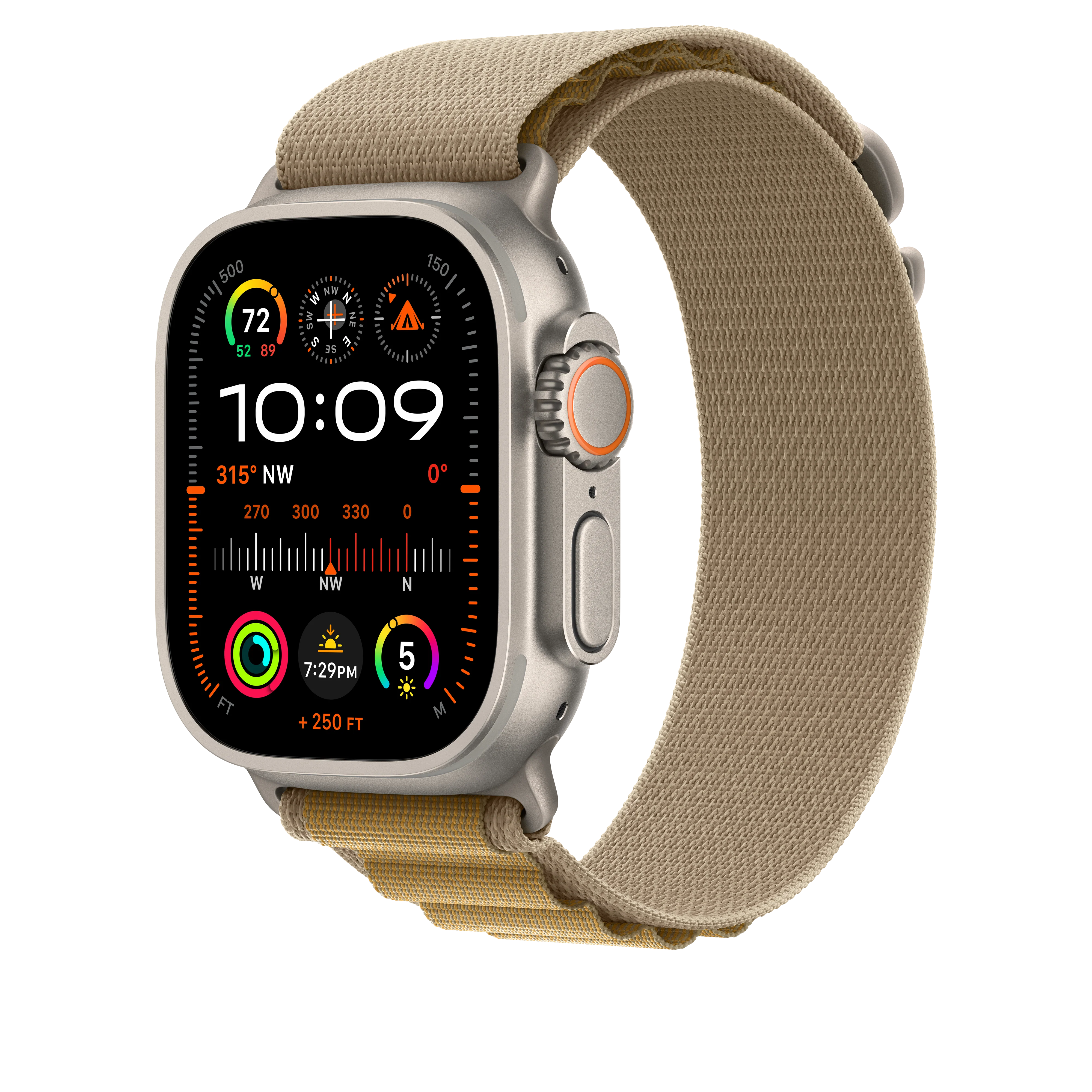 49mm Tan Alpine Loop - Small - Natural Titanium Finish - Image 2