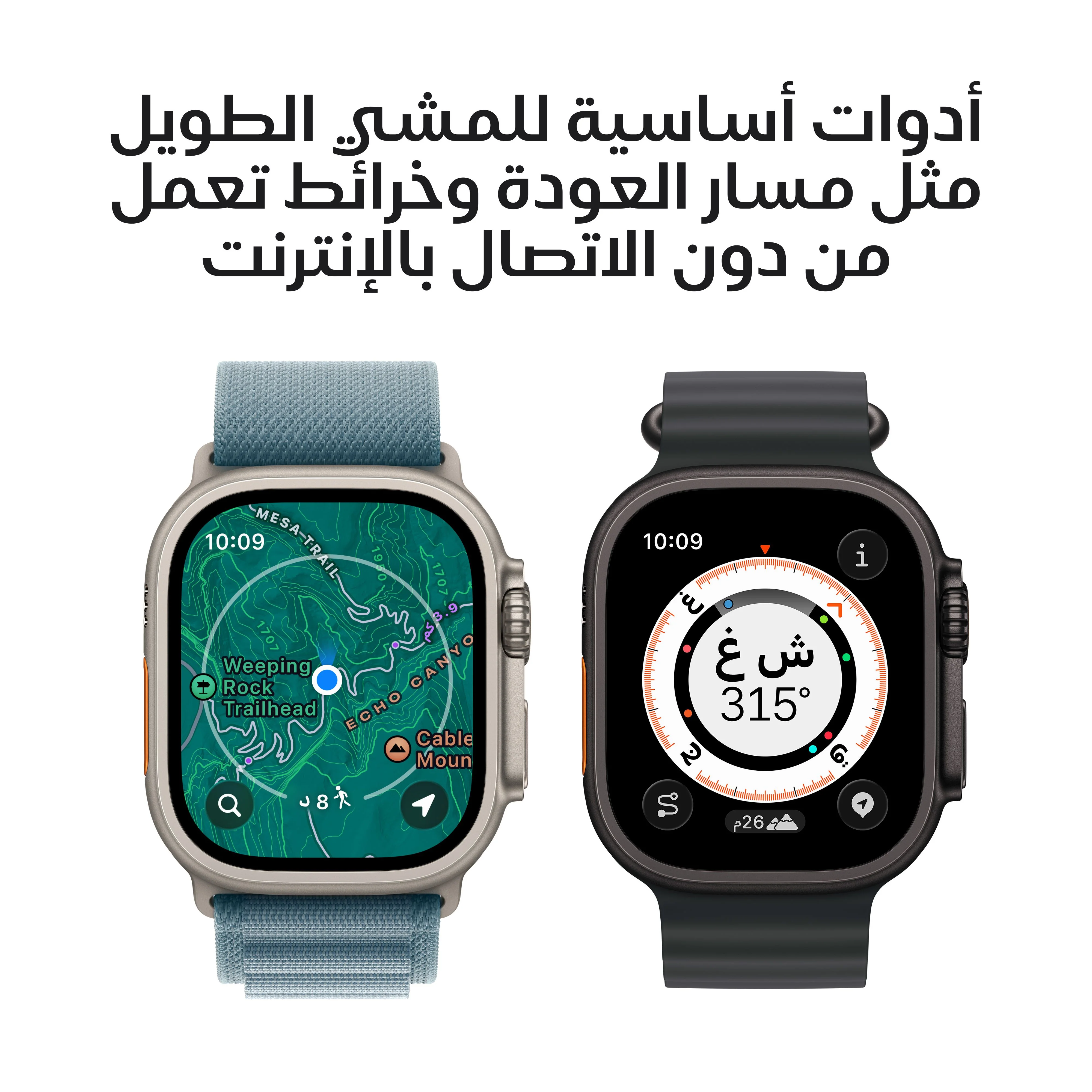 Apple Watch Ultra 3 موديل GPS + Cellular إطار تيتانيوم بلون طبيعي مقاس 49 مم مع حزام Loop ميلانيز من التيتانيوم الطبيعي - مقاس متوسط - Image 5