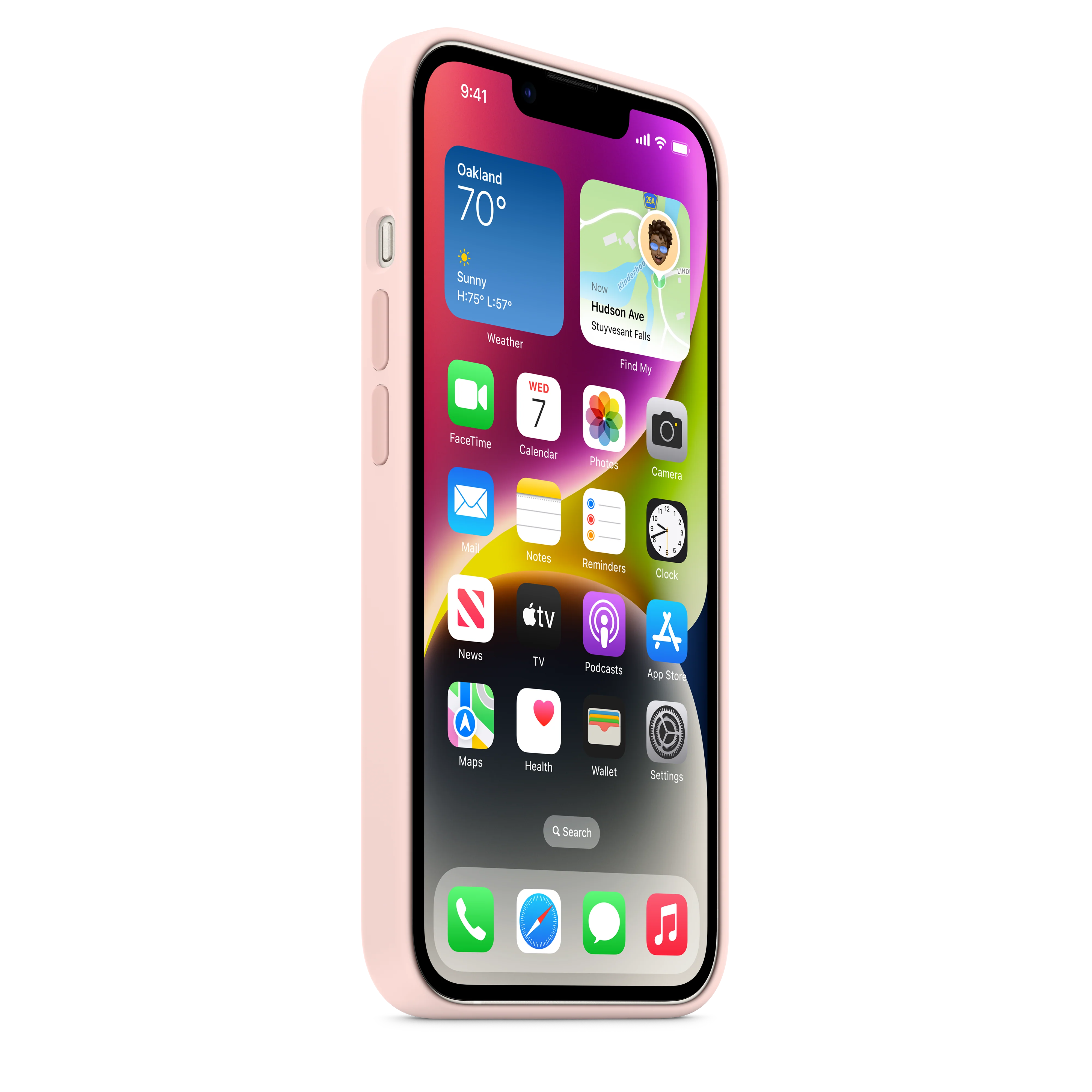 iPhone 14 Silicone Case with MagSafe - Chalk Pink - Image 7